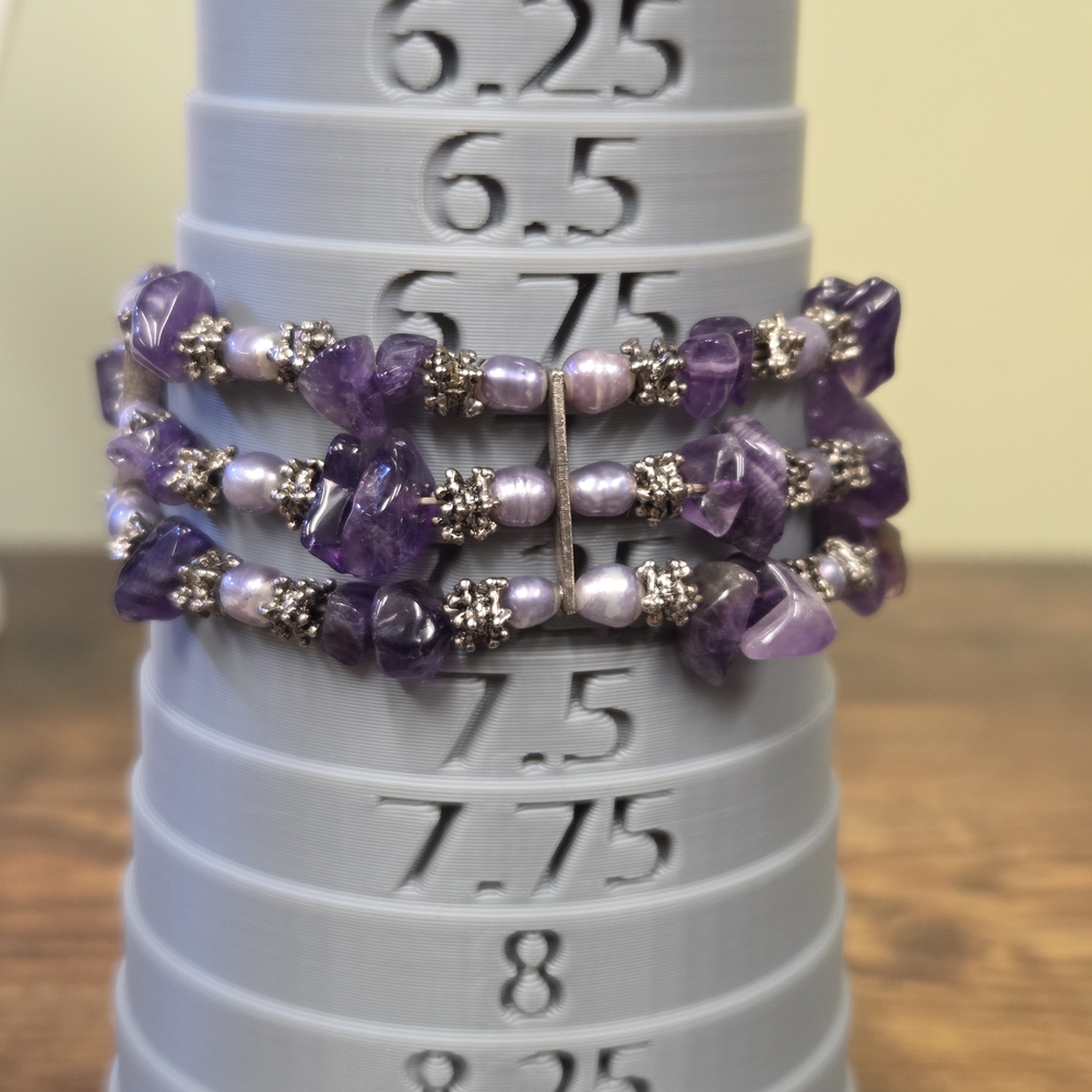 Amethyst and Freshwater Pearl Bracelet